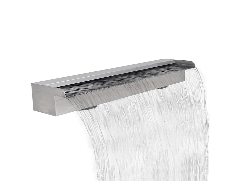 Zwembadwaterval rechthoekig 90 cm roestvrij staal