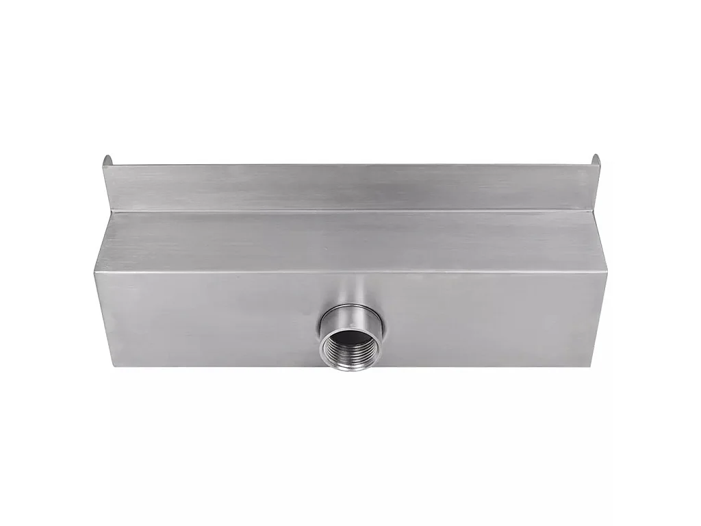 Fuente cascada rectangular piscina acero inoxidable 30 cm Plateado