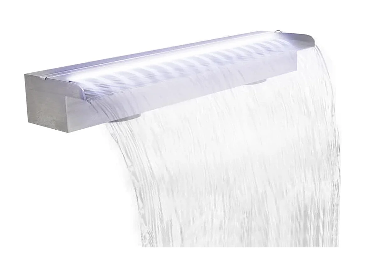 Lame d'eau rectangulaire à LED 90cm en acier inoxydable pour piscine