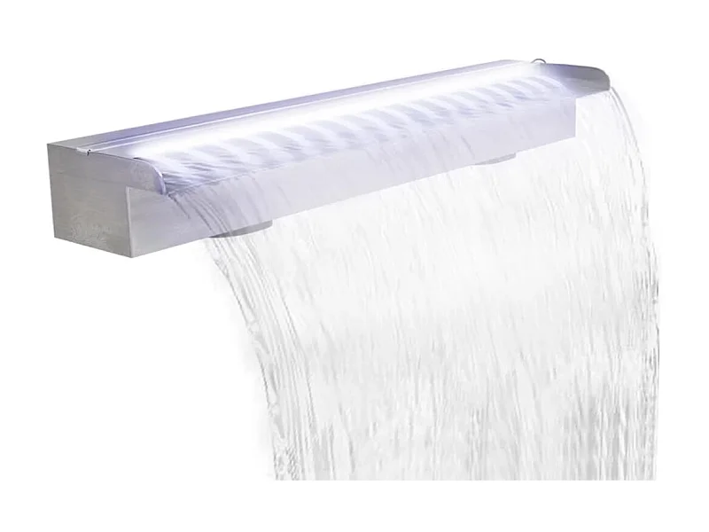 Lame d'eau rectangulaire à LED 90cm en acier inoxydable pour piscine