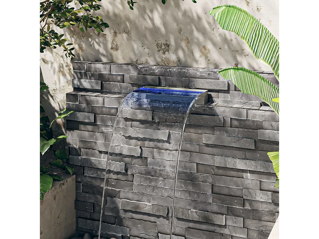 Déversoir pour cascade avec LED RVB Inox 45cm