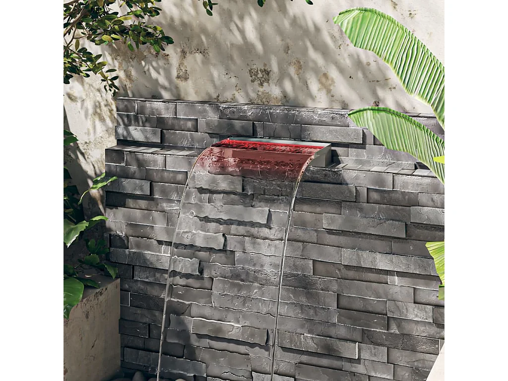 Déversoir pour cascade avec LED RVB Inox 45cm