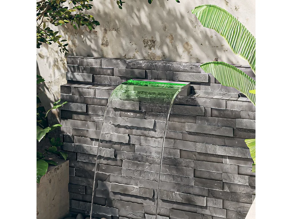 Déversoir pour cascade avec LED RVB Inox 45cm