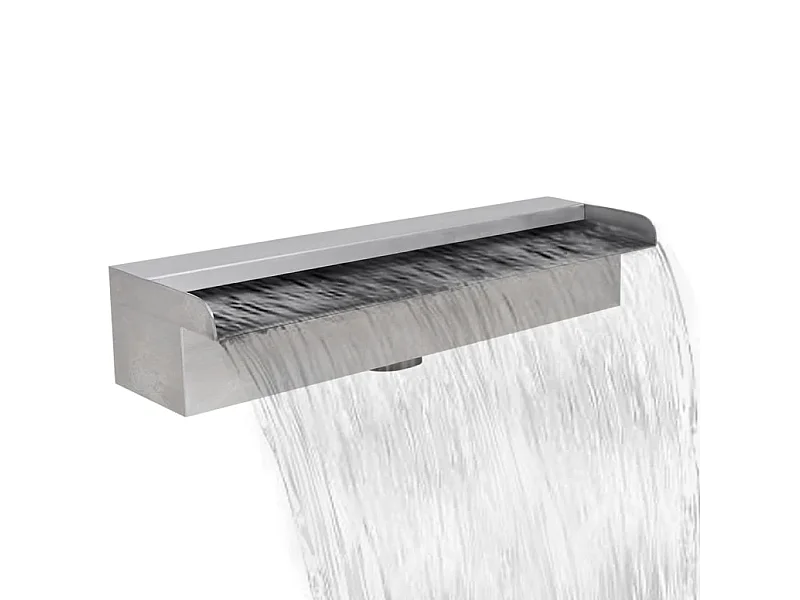 Zwembadwaterval rechthoekig 45 cm roestvrij staal