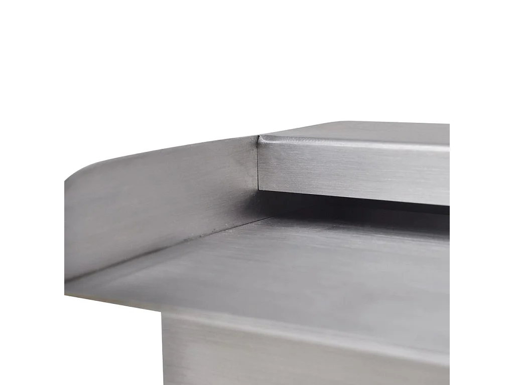 Fuente cascada rectangular piscina acero inoxidable 45 cm Plateado