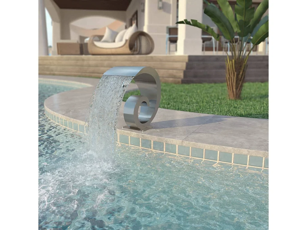 Fontaine d'étang Acier inoxydable 50 x 30x53 Argenté
