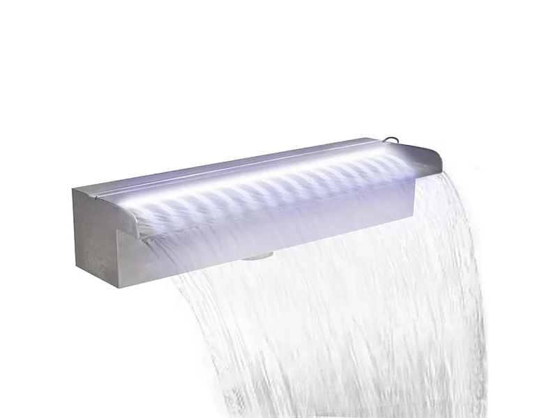 Lame d'eau rectangulaire à LED 45cm en acier inoxydable pour piscine