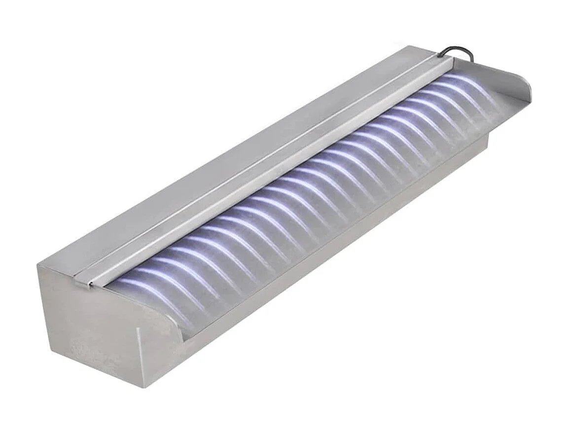 Lame d'eau rectangulaire à LED 45cm en acier inoxydable pour piscine