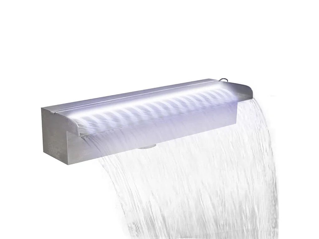 Lame d'eau rectangulaire à LED 45cm en acier inoxydable pour piscine