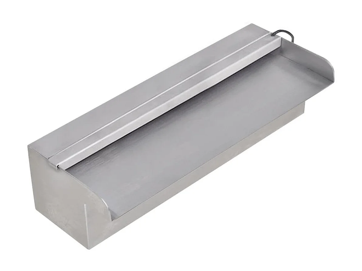 Fontaine rectangulaire de piscine avec LED Inox 30cm