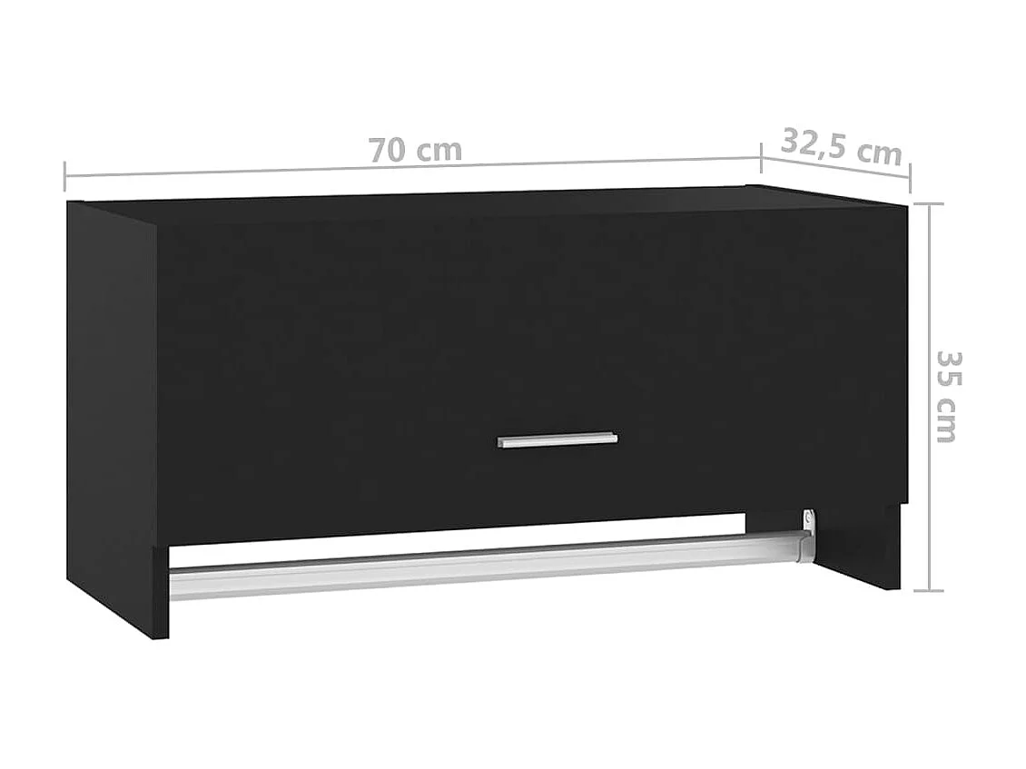 Porte manteau mural Noir 70x32,5x35
