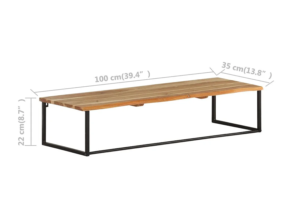 Patère à bord naturel 100x35x22 Bois d'acacia massif