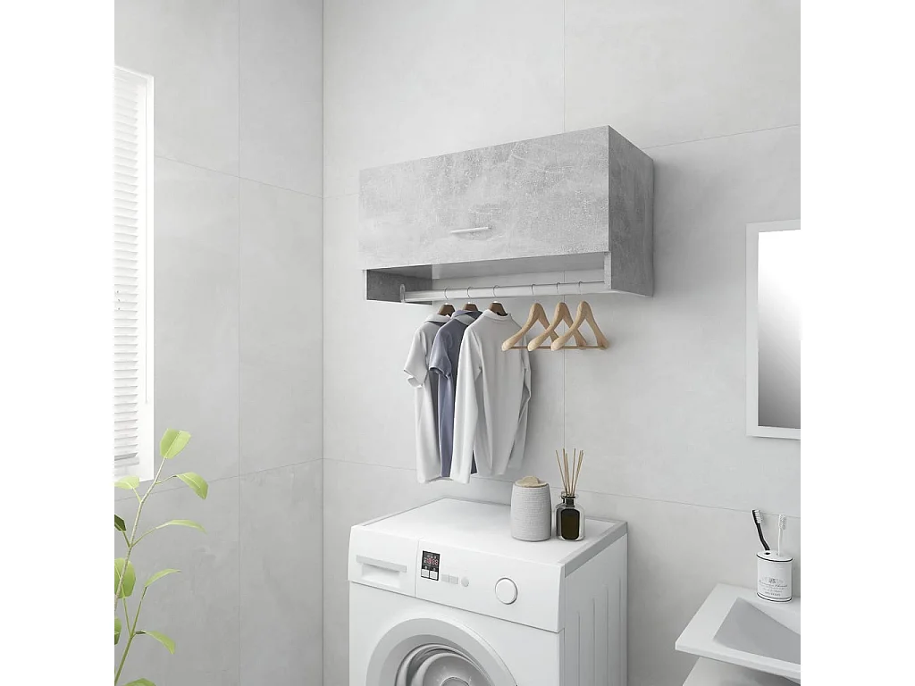 Porte manteau mural Gris béton 70x32,5x35