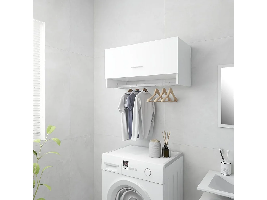 Porte manteau mural Blanc 70x32,5x35