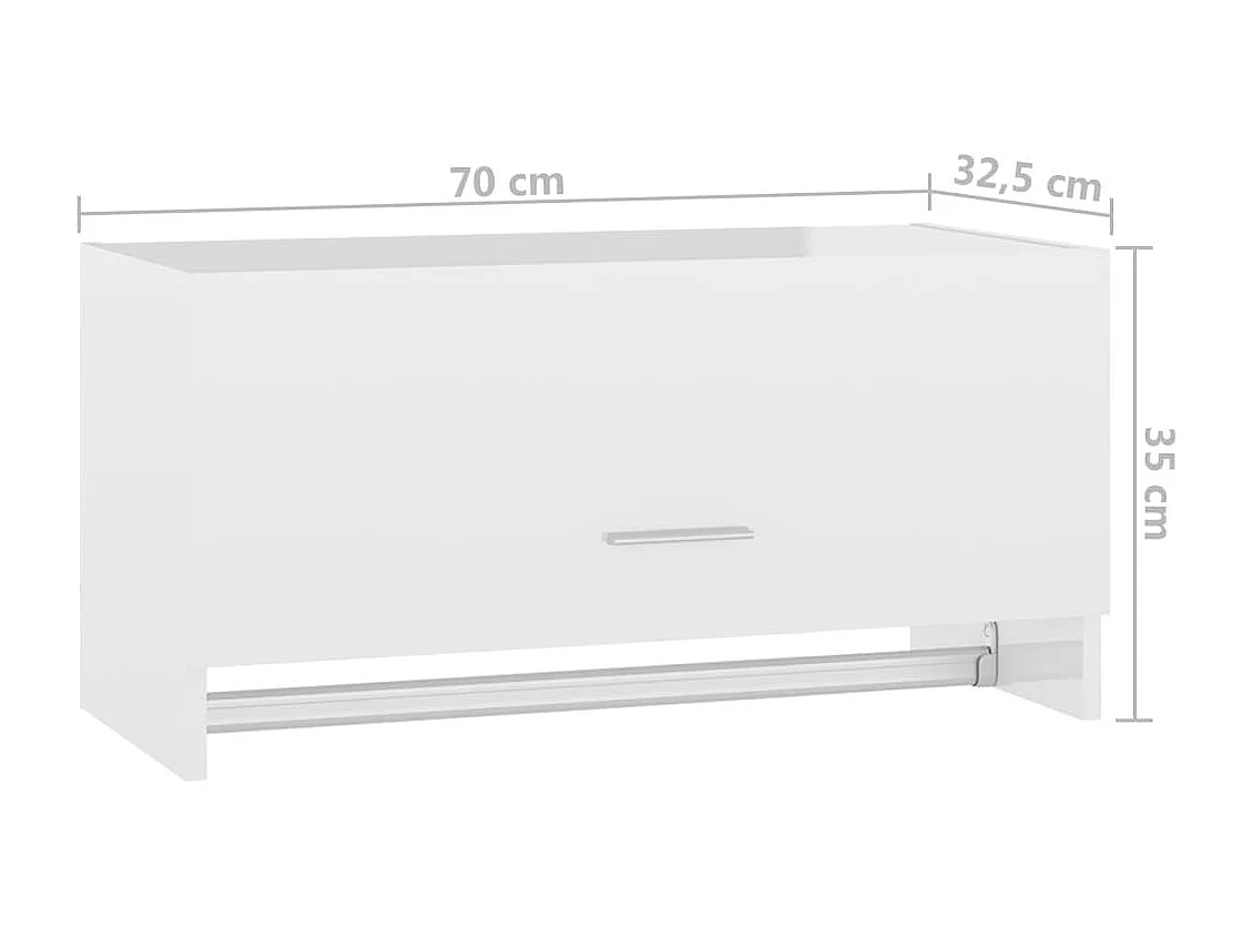 Porte manteau mural Blanc brillant 70x32,5x35