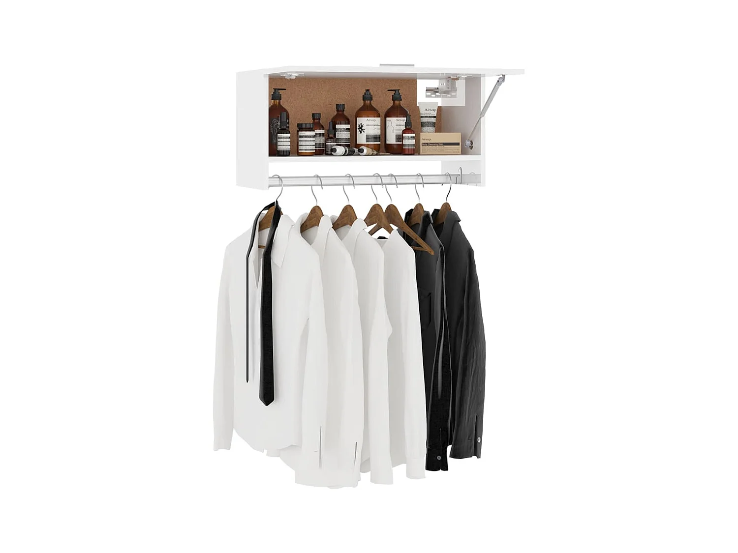 Porte manteau mural Blanc brillant 70x32,5x35