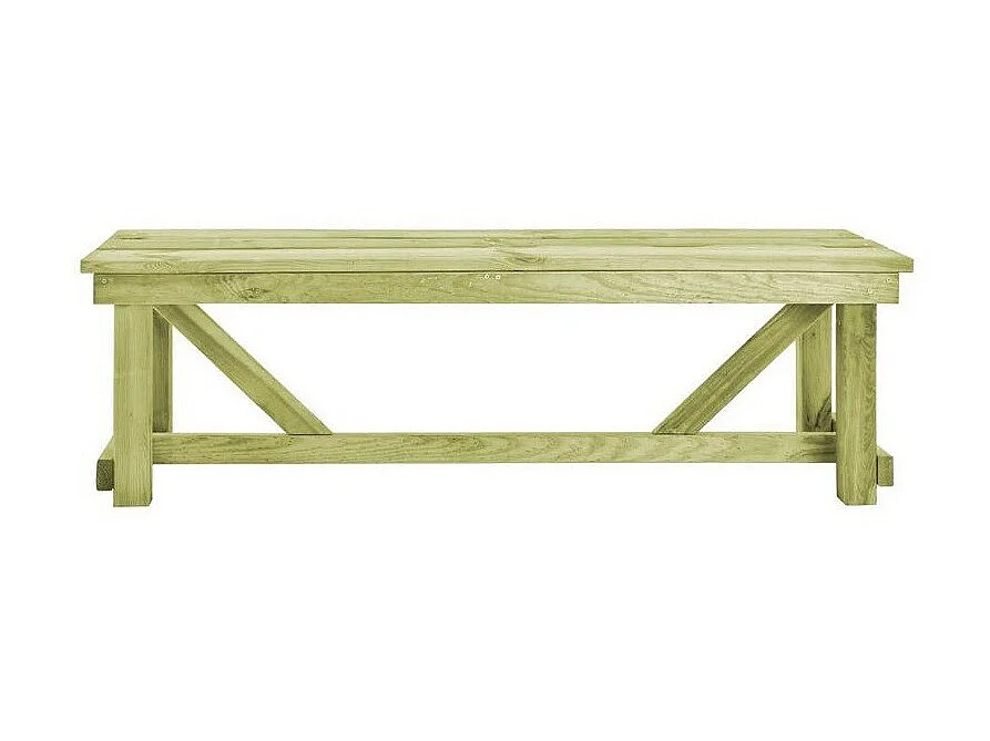 Banc de jardin pin massif imprégné vert Vralee 140cm