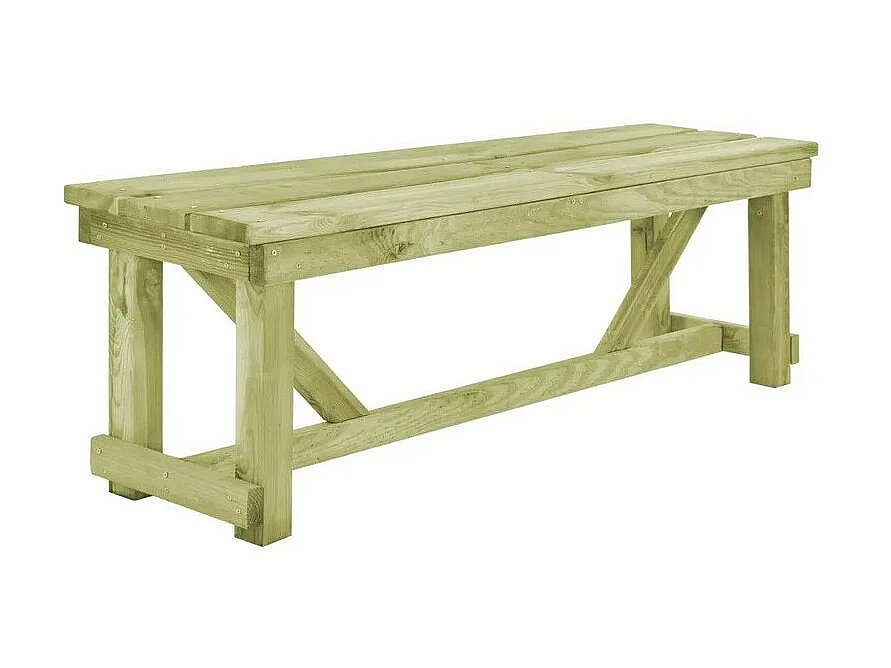 Banc de jardin pin massif imprégné vert Vralee 140cm