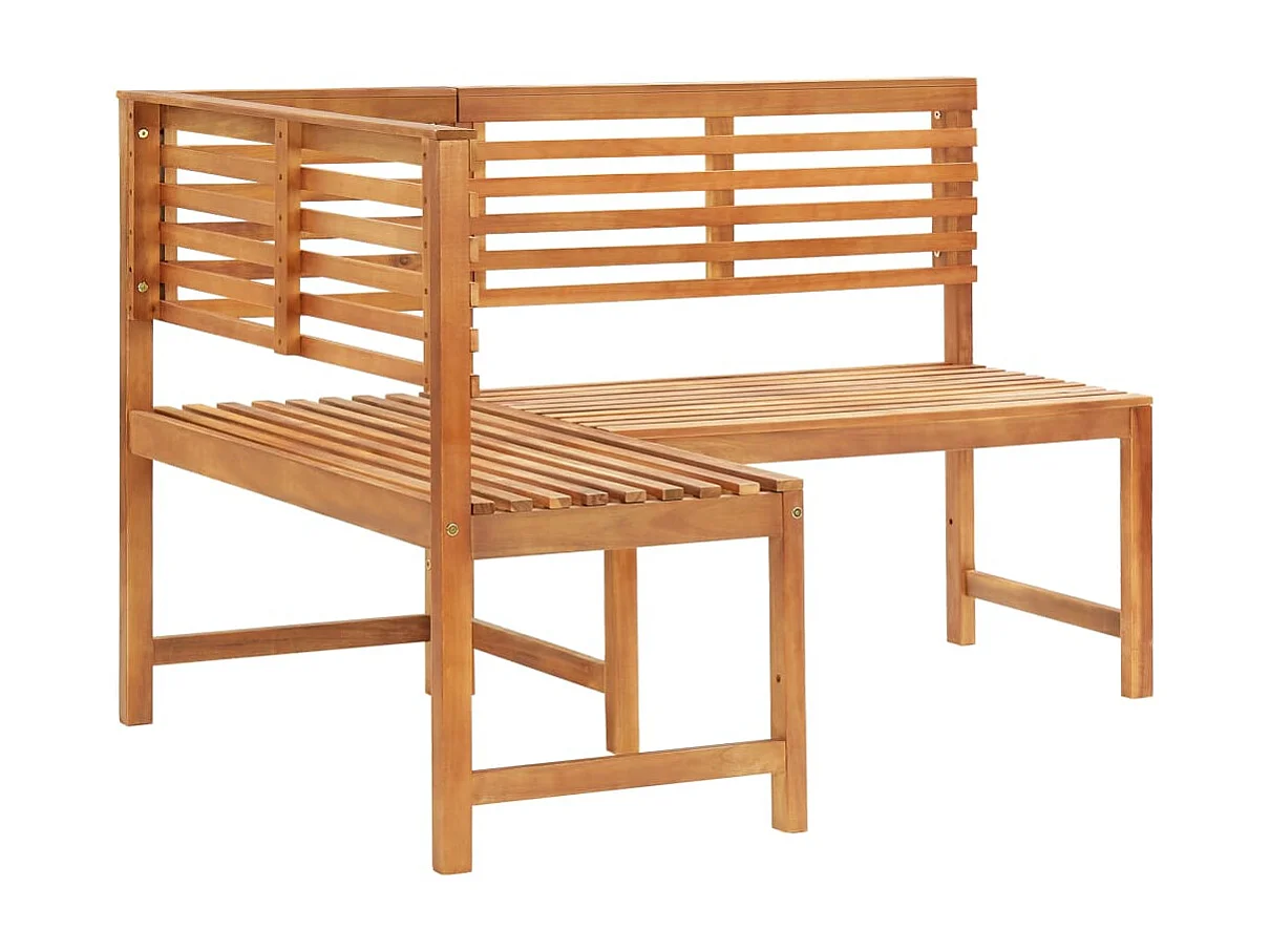 Banc d'angle de jardin 140cm Bois solide d'acacia