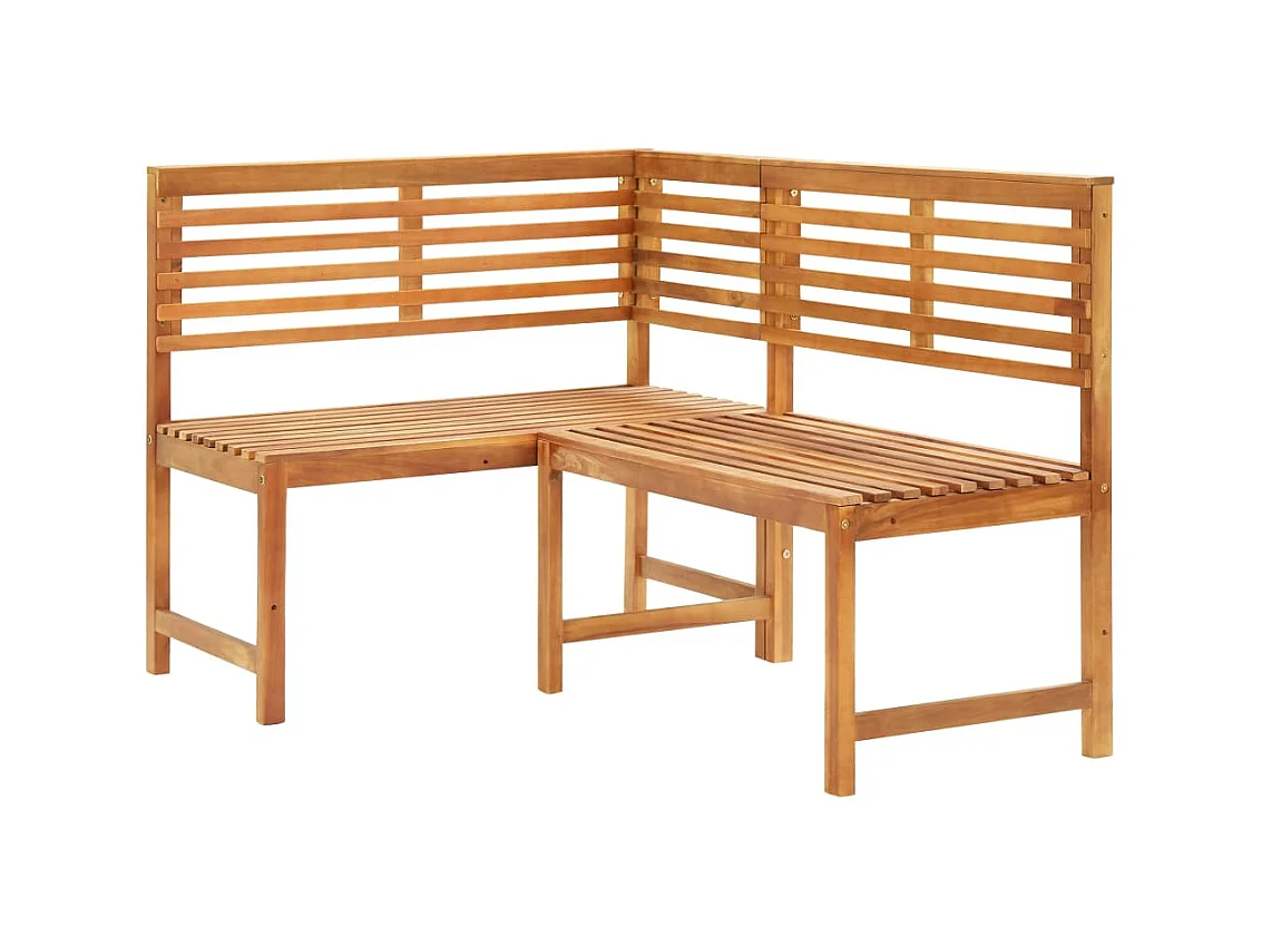 Banc d'angle de jardin 140cm Bois solide d'acacia
