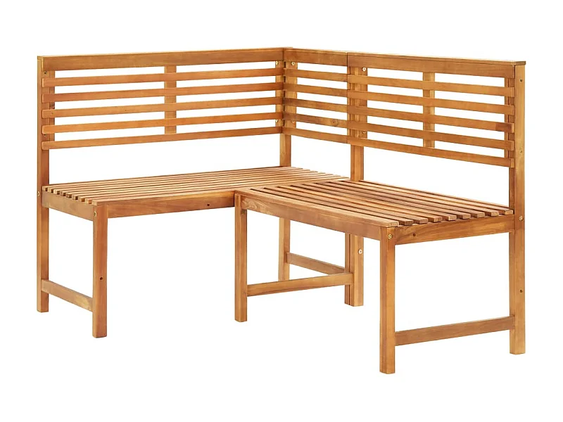 Banc d'angle de jardin 140cm Bois solide d'acacia