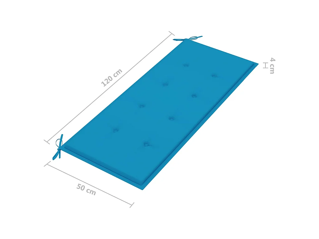 Banc de jardin pliable avec coussin 118cm Bambou 17