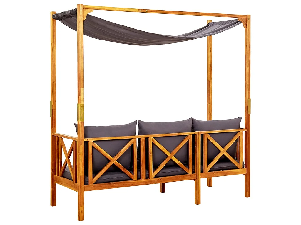 Banc de jardin avec auvent Bois d'acacia solide