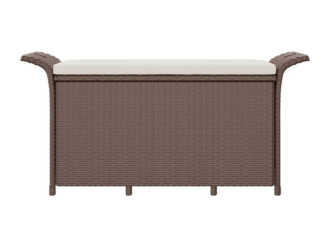 Banc de jardin avec coussin marron 116x46x57 résine tressée