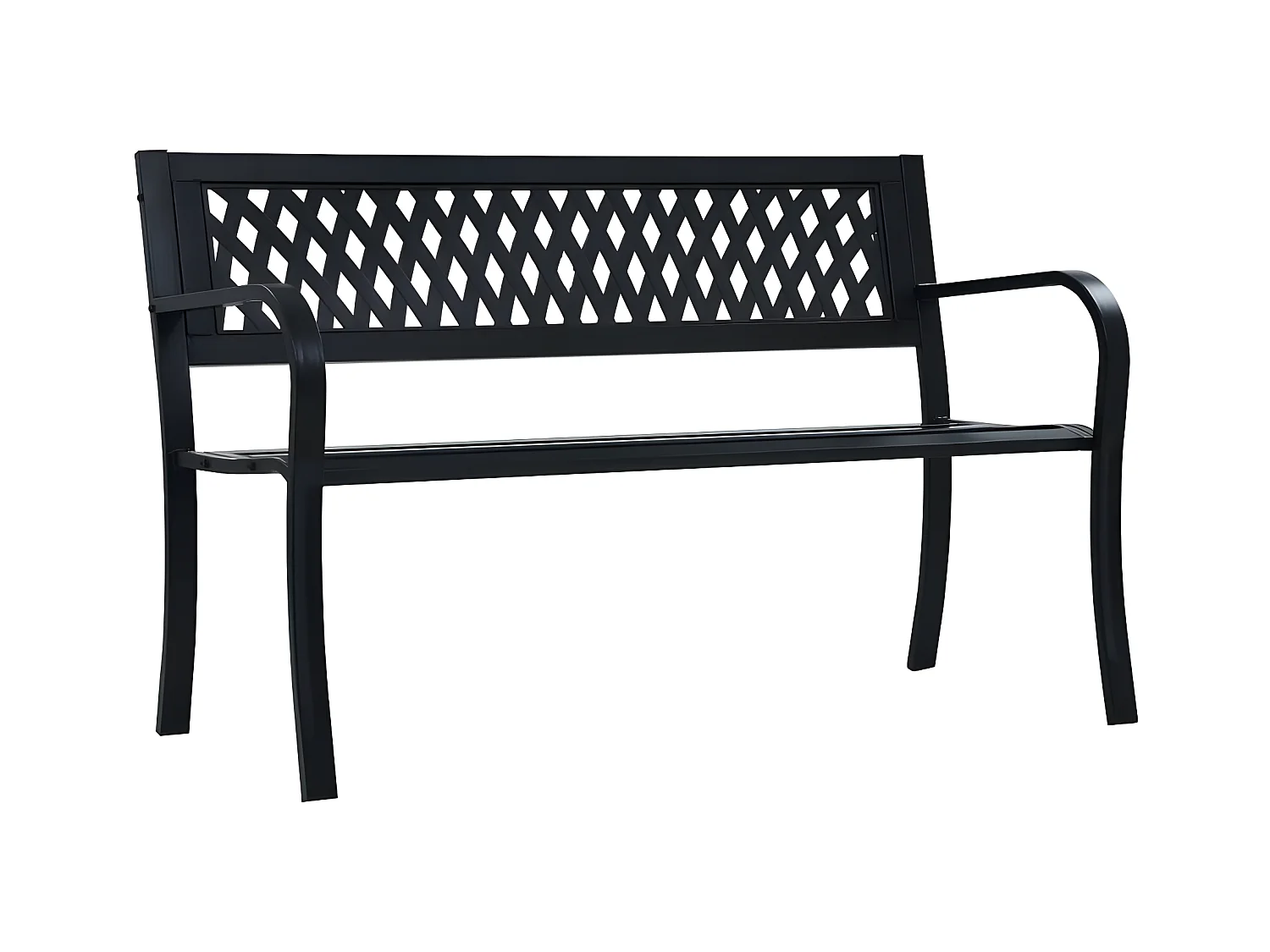Banc de jardin plastique et métal noir Delta 125cm