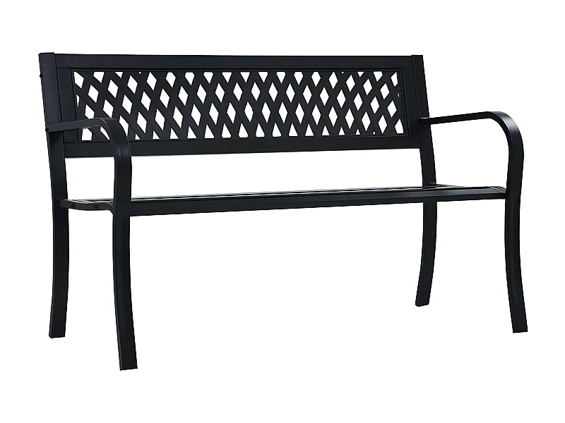 Banc de jardin plastique et métal noir Delta 125cm