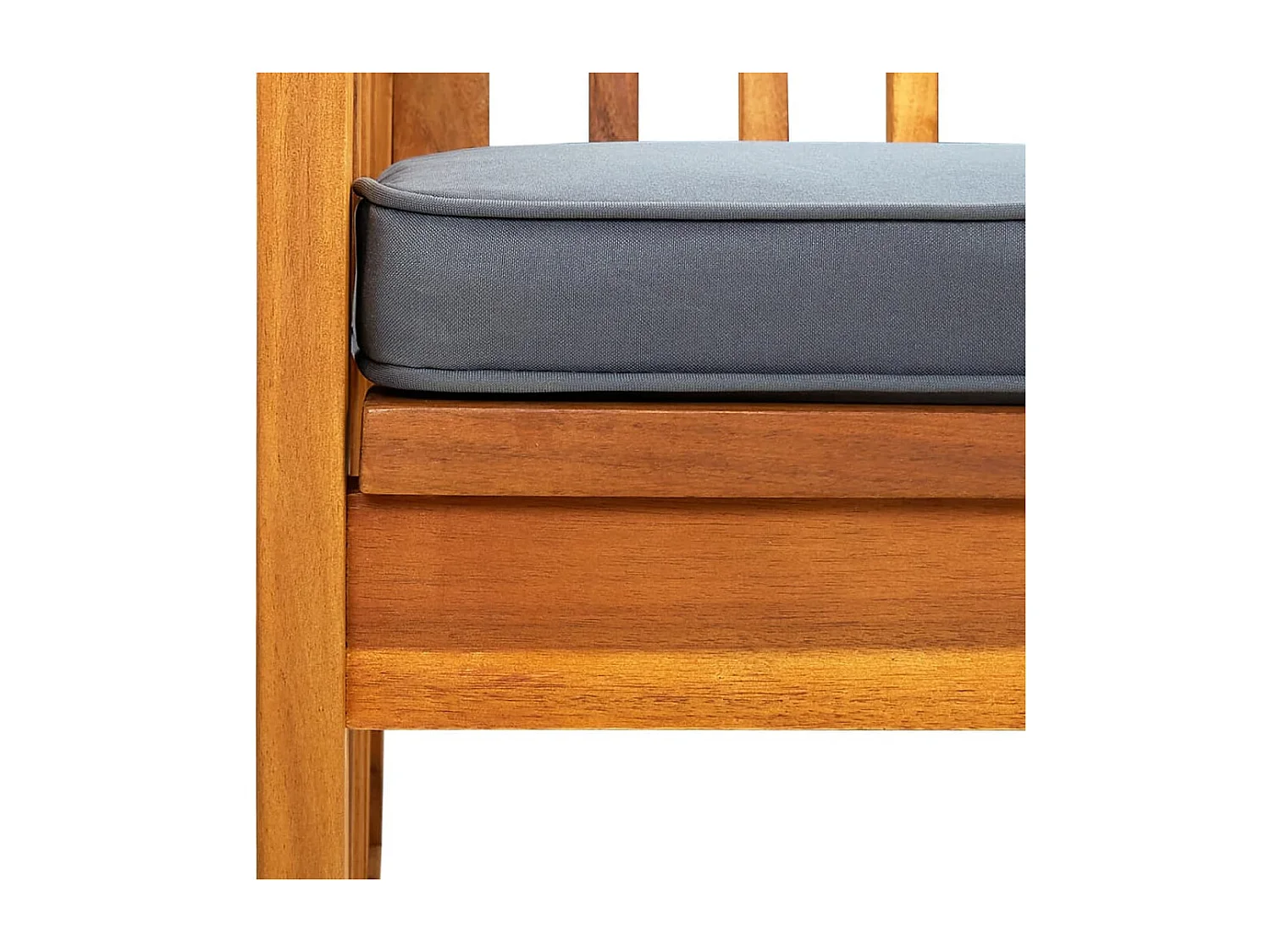 Banc de jardin avec coussin 119cm Bois solide d'acacia