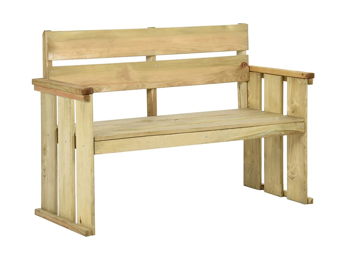 Banc de jardin 121cm Bois de pin imprégné