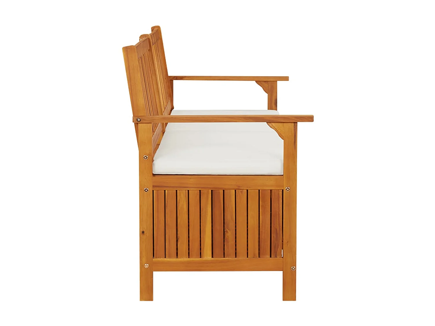 Banc de rangement avec coussin 170cm Bois d'acacia solide