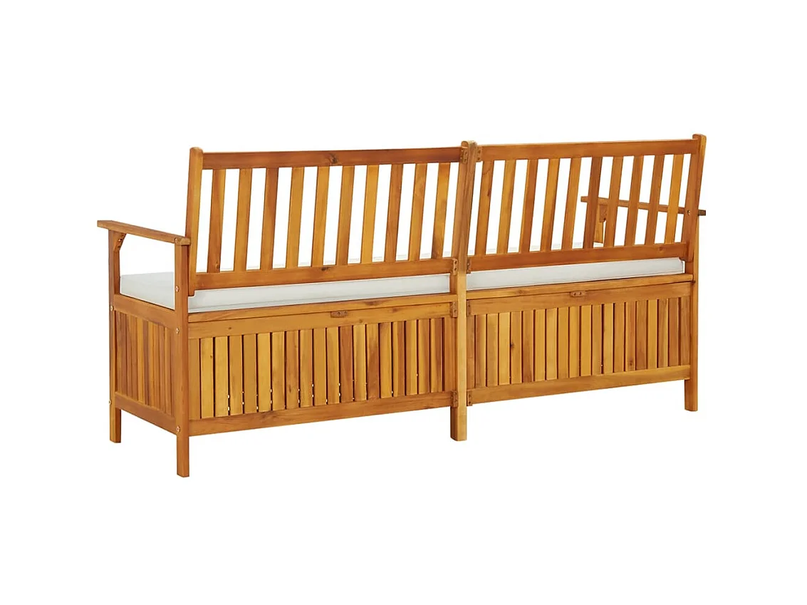 Banc de rangement avec coussin 170cm Bois d'acacia solide