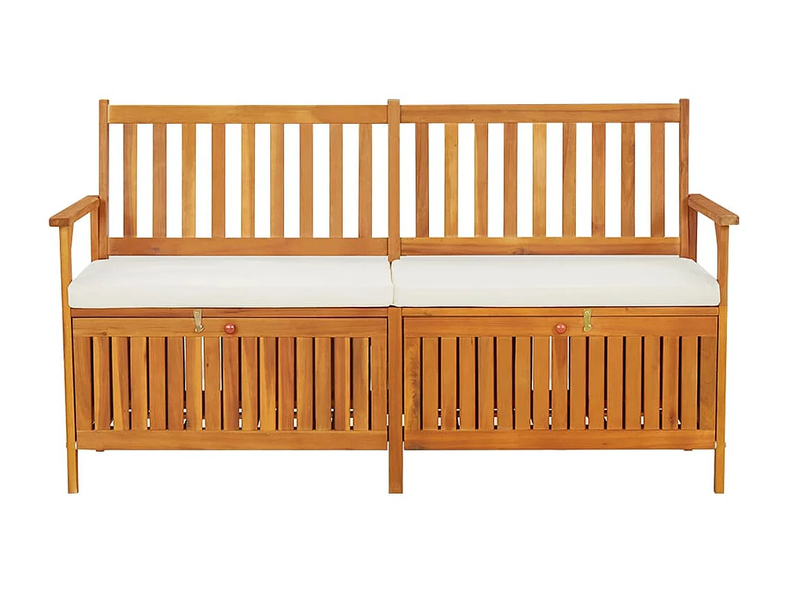 Banc de rangement avec coussin 170cm Bois d'acacia solide