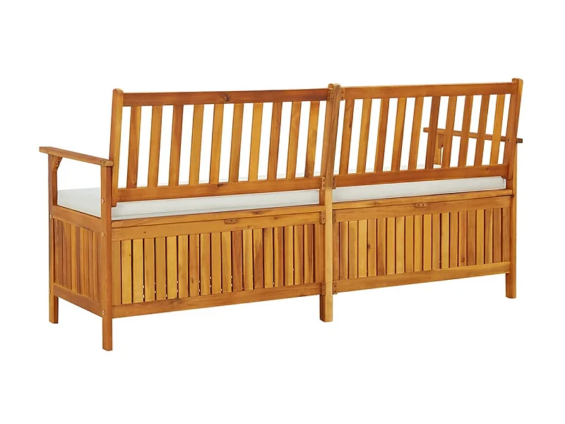 Banc de rangement avec coussin 170cm Bois d'acacia solide