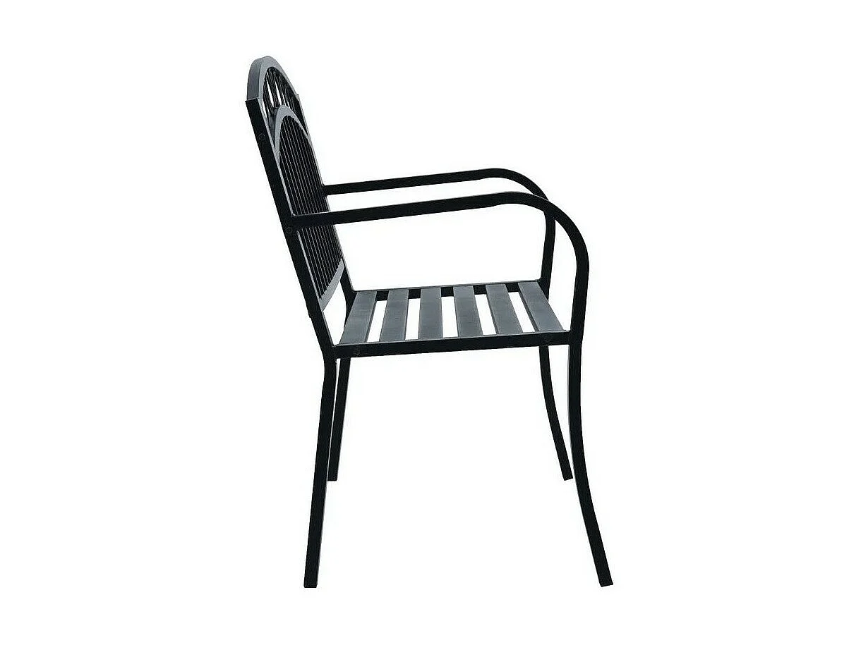 Banc de jardin métal noir Delta 125cm