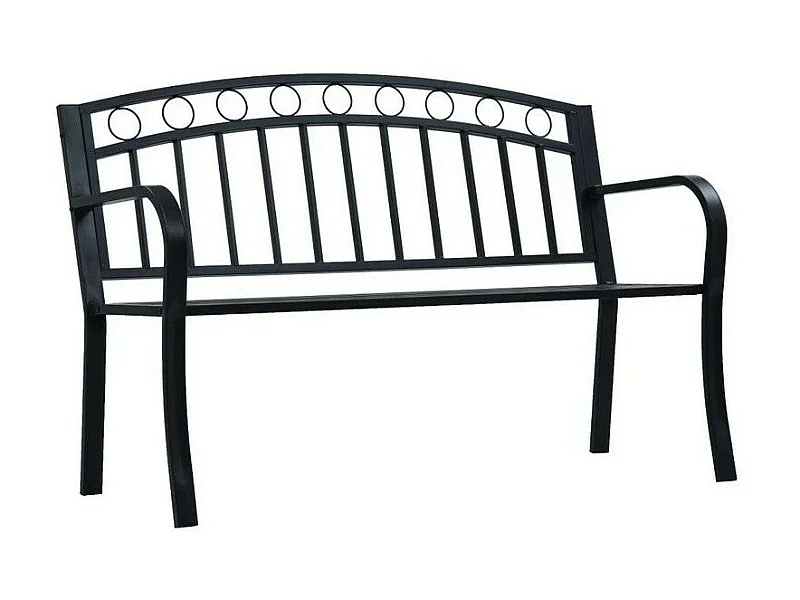 Banc de jardin métal noir Delta 125cm