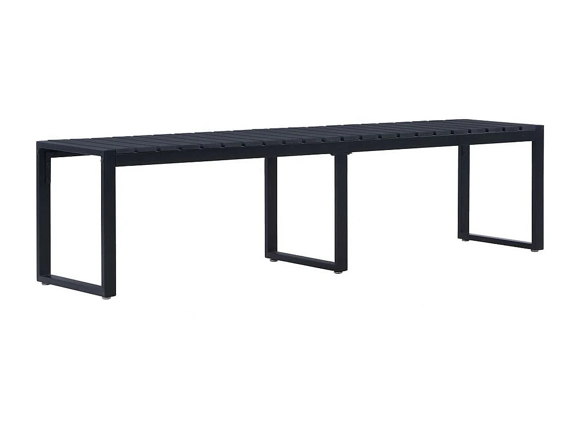 Banc de jardin 180cm Panneau PS Noir