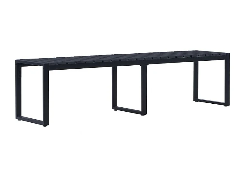 Banc de jardin 180cm Panneau PS Noir