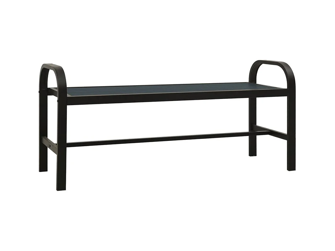 Banc de jardin 124,5cm Acier et WPC Noir