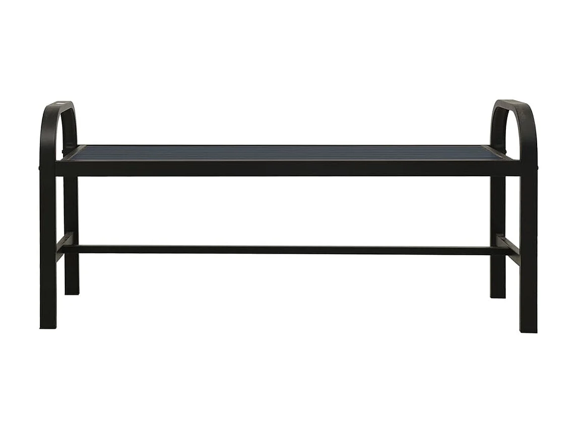 Banc de jardin 124,5cm Acier et WPC Noir