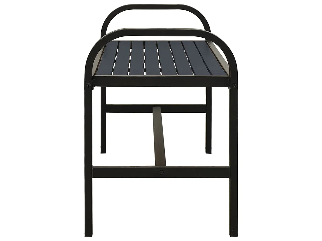 Banc de jardin 124,5cm Acier et WPC Noir