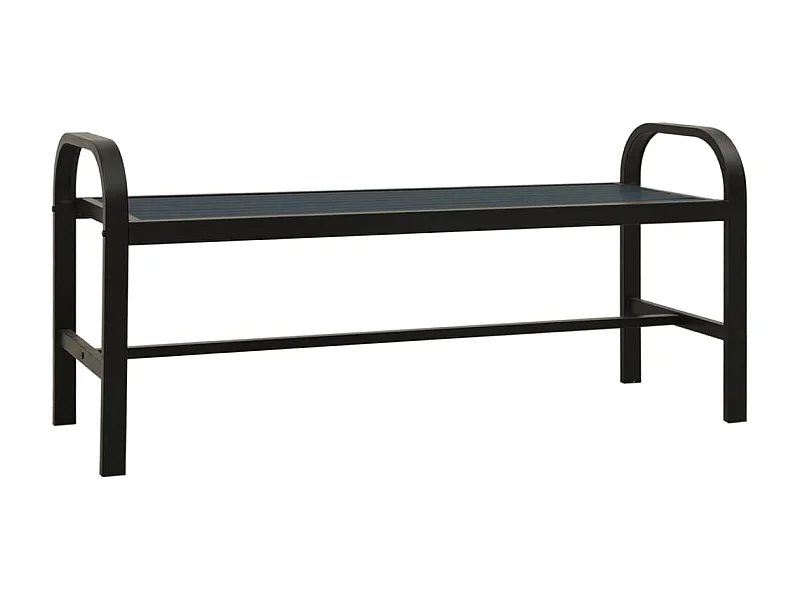 Banc de jardin 124,5cm Acier et WPC Noir