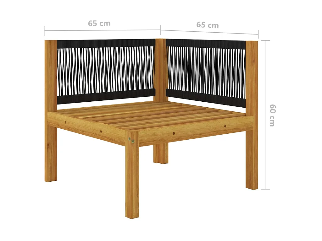 Banc de jardin à 2 places avec coussins Bois d'acacia massif