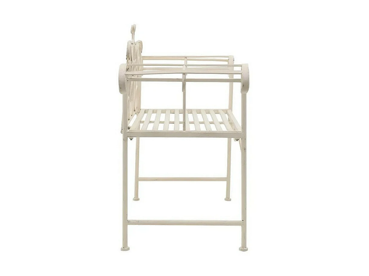 Banc de jardin métal antique blanc Break 132cm