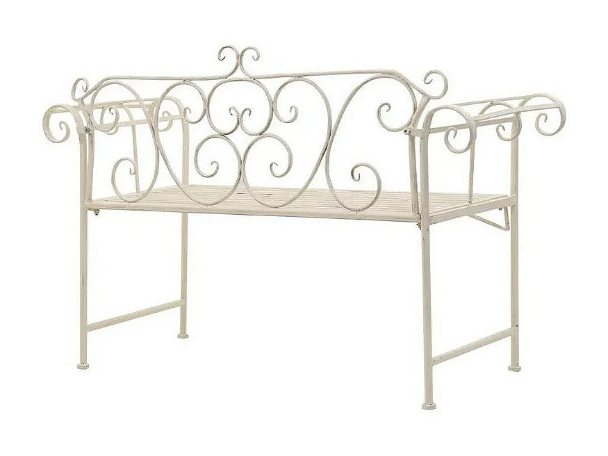 Banc de jardin métal antique blanc Break 132cm