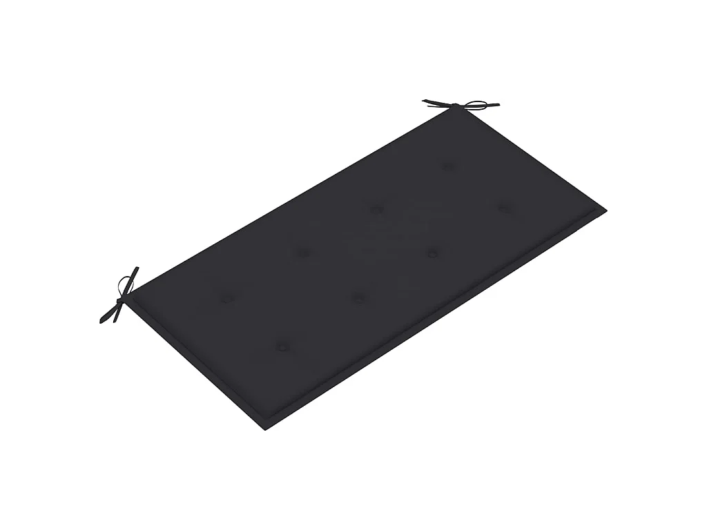 Banc de jardin et coussin anthracite 112cm Bois de teck massif 2