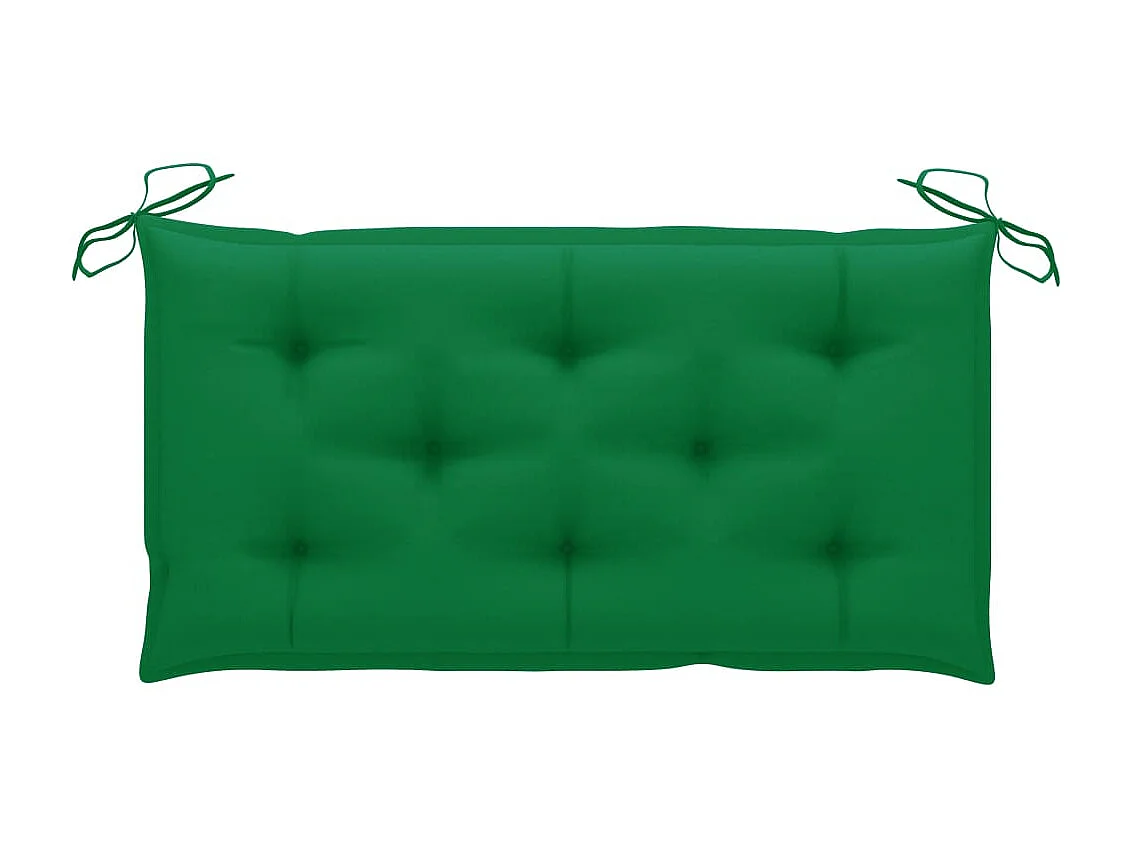 Banc de jardin avec coussin vert 112cm Bois de teck massif 2