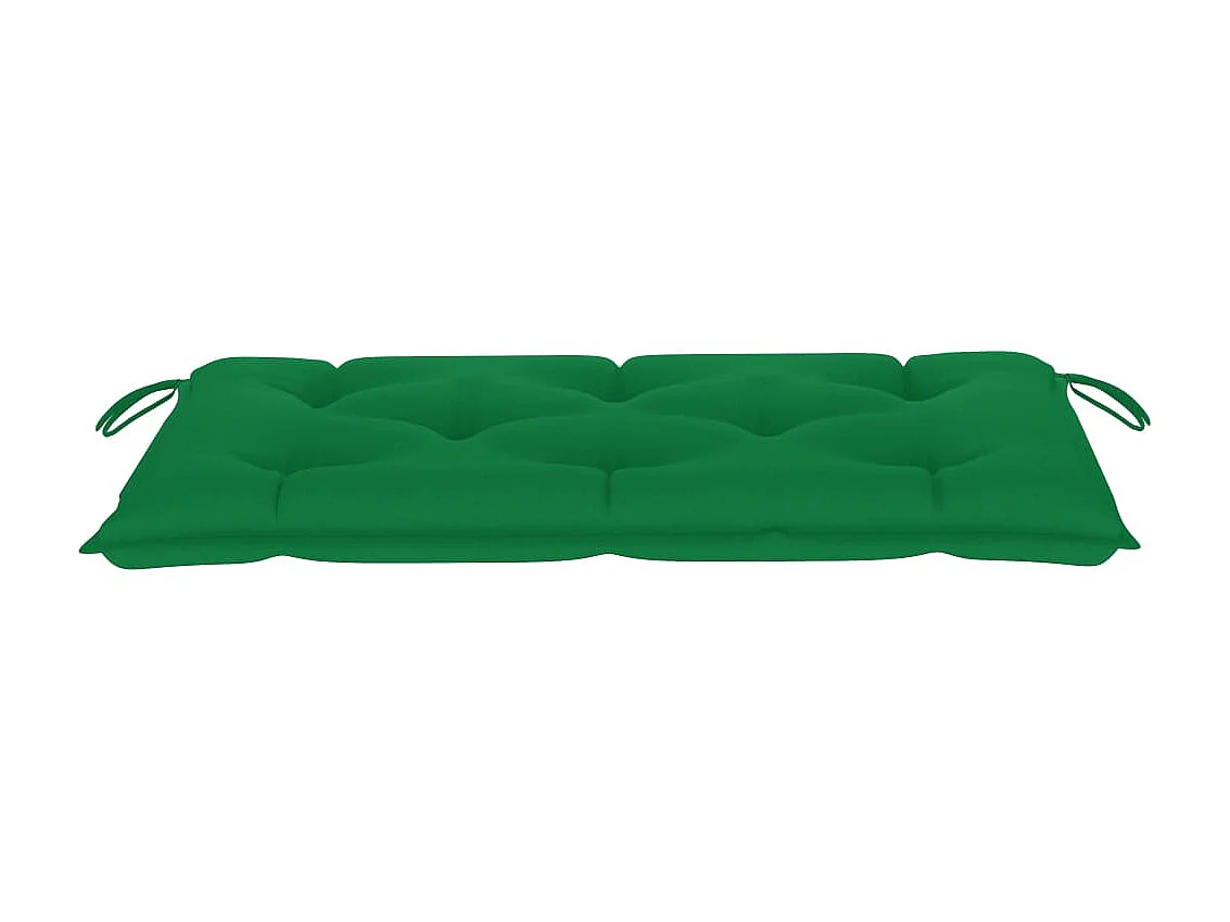 Banc de jardin avec coussin vert 112cm Bois de teck massif 2